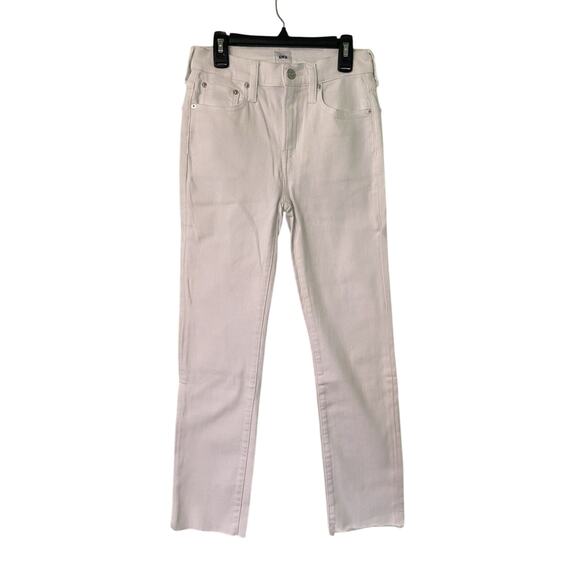 Edwin Women’s 25 Optic White Bree Crop Slim Straight Premium Jeans 25x26 - Picture 1 of 6